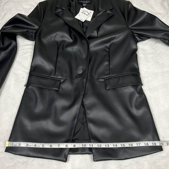 NWT Laundry By Shelli Segal Polyurethane Notched Collar Single Button Blazer S - Picture 14 of 15